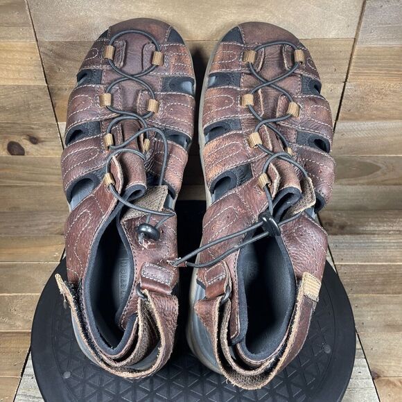 Clarks Men’s Size 11 M Brown Adjustable Fit Slip On Outdoor Sandals Shoes - Picture 5 of 10